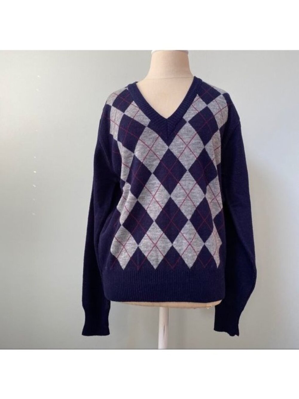 Mens Vintage Kingsport Argyle Sweater Medium